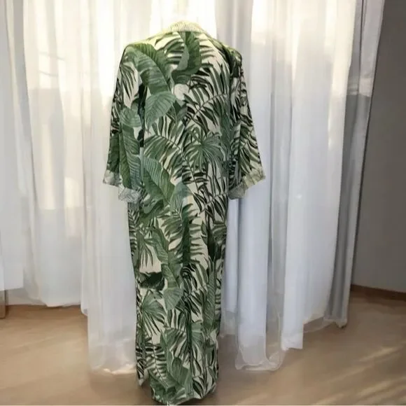 Ripcurl Waterfall Front Kimono Tropical Beach Cover Up Size Small - Picture 3 of 11